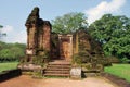Ruins of a stone shrine in the Potgul Vihara monastery Royalty Free Stock Photo