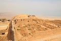 Ruins of storage rooms at fortress Masada northern complex, Israel