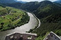 Ruins of the Strecno castle and Vah river, Slovakia Royalty Free Stock Photo