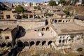Ruins, streets and buildings of ancient roman town Ercolano - Herculaneum, destroyed by the eruption of the Mount Vesuvius
