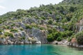 Ruins of sunken ancient city of Dolichiste on Kekova Island Royalty Free Stock Photo