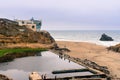 Ruins of the Sutro baths on a cloudy day, San Francisco, California Royalty Free Stock Photo