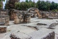 The ruins of the synagogue near necropolis in the Bet She`arim National Park. Kiriyat Tivon city in Israel