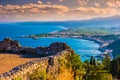 The Ruins of Taormina Theater at Sunset.