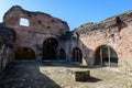 Ruins at Targoviste Royal Court (Curtea Domneasca) in Chindia Park (Parcul Chindia) in the historical part of Royalty Free Stock Photo