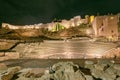 Ruins of the Teatro Romano, on the west slope of the Alcazaba hill