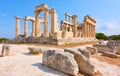 Ruins of the temple of Aphaea in Aegina island