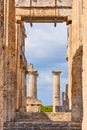 Ruins of temple of Aphaea in Aegina