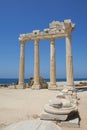 ruins of the Temple of Apollo in the ancient city of Side, Turkey Royalty Free Stock Photo