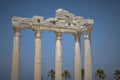 ruins of the Temple of Apollo in the ancient city of Side, Turkey Royalty Free Stock Photo