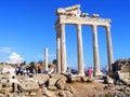 Ruins of the Temple of Apollo in Side in a beautiful summer day in Antalya, Turkey Royalty Free Stock Photo