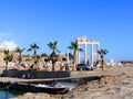 Ruins of the Temple of Apollo in Side in a beautiful summer day in Antalya, Turkey Royalty Free Stock Photo