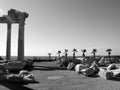 Ruins of the Temple of Apollo in Side in a beautiful summer day in Antalya, Turkey Royalty Free Stock Photo