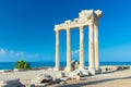 Ruins of the Temple of Apollo in Side in a summer day, Antalya, Turkey Royalty Free Stock Photo