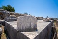 Ruins of the Temple of Apollon in the ancient city of Letoon. Letoon was the religious centre of Xanthos and the Lycian League.