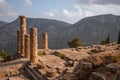 Ruins of Temple of Appolo, Delphi, Greece Royalty Free Stock Photo