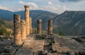 Ruins of Temple of Appolo, Delphi, Greece Royalty Free Stock Photo