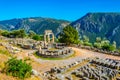 Ruins of temple of Athena Pronaia at Delphi, Greece Royalty Free Stock Photo