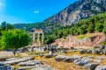 Ruins of temple of Athena Pronaia at Delphi, Greece Royalty Free Stock Photo