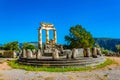 Ruins of temple of Athena Pronaia at Delphi, Greece Royalty Free Stock Photo