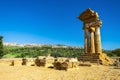 Ruins of Temple of Castor and Pollux with Agrigento in the Background