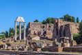 The ruins of the Temple of Castor and Pollux