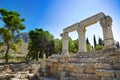 Ruins of temple in Corinth, Greece Royalty Free Stock Photo