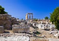 Ruins of temple in Corinth, Greece Royalty Free Stock Photo