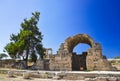 Ruins of temple in Corinth, Greece Royalty Free Stock Photo