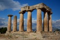 Ruins of temple in Corinth, Greece - archaeology background Royalty Free Stock Photo