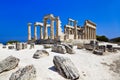 Ruins of temple on island Aegina, Greece Royalty Free Stock Photo