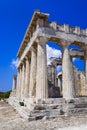 Ruins of temple on island Aegina, Greece Royalty Free Stock Photo