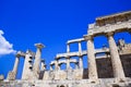 Ruins of temple on island Aegina, Greece Royalty Free Stock Photo