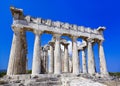 Ruins of temple on island Aegina, Greece Royalty Free Stock Photo