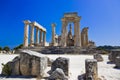 Ruins of temple on island Aegina, Greece Royalty Free Stock Photo