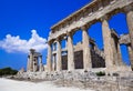 Ruins of temple on island Aegina, Greece Royalty Free Stock Photo