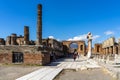 Ruins of the Temple of Jupiter of the ancient city of Pompeii, Italy