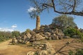 The ruins of the Temple of Olympian Zeus in the Valley of the Temples, in Acragas, an ancient Greek city in Sicily, Italy. Royalty Free Stock Photo