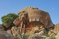 The ruins of the Temple of Olympian Zeus in the Valley of the Temples, in Acragas, an ancient Greek city in Sicily, Italy. Royalty Free Stock Photo