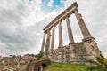 Ruins of the Temple of Saturn, Rome, Italy Royalty Free Stock Photo