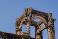 Ruins of temple stone cared pilar  and beam near clock tower of IDAR Ditrict Sabarkantha Gujarat Royalty Free Stock Photo