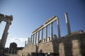 Ruins of the Temple of Trajan the ancient site of Pergamum (Pergamon). Izmir, Turkey. Ancient city column ruins. Royalty Free Stock Photo