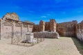 Ruins of Temple of Vespasian in the Forum of Pompeii, italy Royalty Free Stock Photo