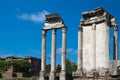 The ruins of the Temple of Vesta in the Roman Forum. Rome.