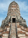 Ruins the temple of Wat Chai Watthanaram in Ayutthaya near Bangkok, Thailand Royalty Free Stock Photo