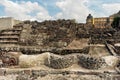 Ruins of Templo Mayor of Tenochtitlan. Mexico City Royalty Free Stock Photo