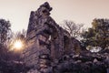 Ruins of Termessos town at sunset in Turkey Royalty Free Stock Photo