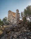 Ruins of 15th century fortified tower in Corsica