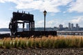 Ruins of the 69th Street Transfer Bridge in Lincoln Square of New York City along the Riverfront of the Hudson River