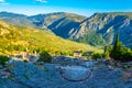 Ruins of theatre at ancient Delphi, Greece Royalty Free Stock Photo